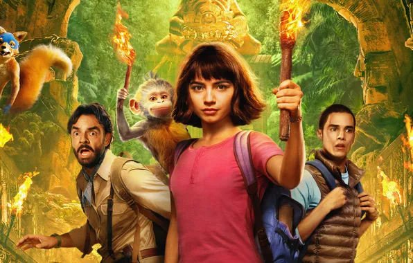 Fantasy, adventure, poster, Eugenio Derbez, Dora and the Lost City of Gold, Eugenio Derbez, Dora …
