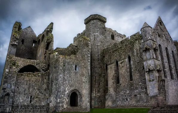 The sky, castle, ruins, Ireland, Rock of Cashel, medieval architecture