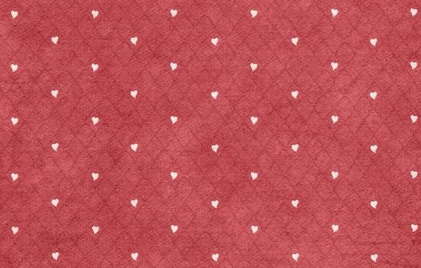 Hearts, fabric, white, red background, diamonds