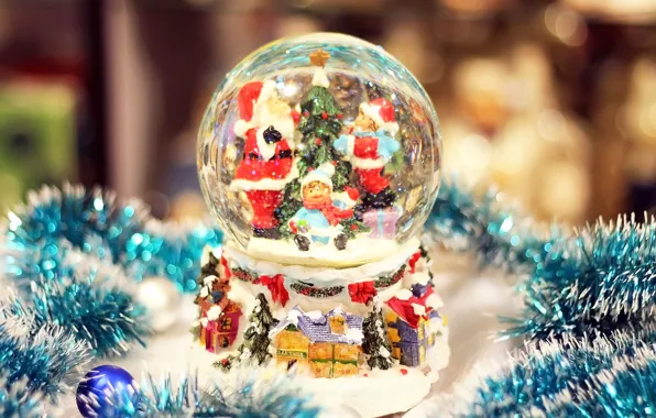New year, Santa, 2013, Snow globe, snow globe