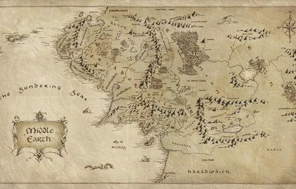 Paper, map, The Lord of the rings, The Lord of the Rings, Middle earth, Middle-earth, …