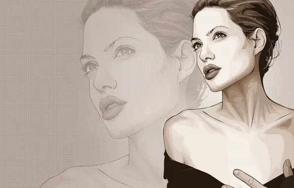 Figure, vector, Angelina Jolie