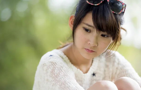 Mood, women, face, asian, glasses, portrait