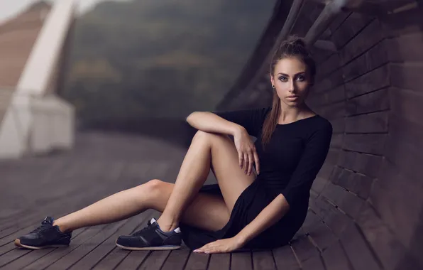 Girl, pose, background, Oksana