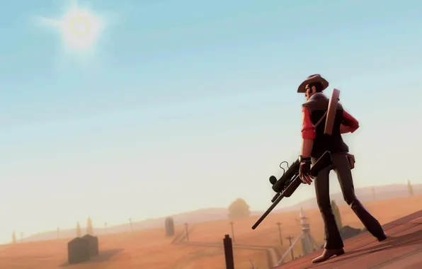 Picture the game, canyon, sniper, team fortress 2