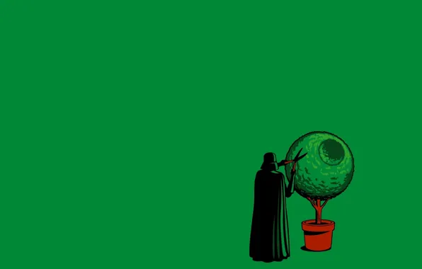 Bush, star wars, the death star, Darth Vader, garden shears