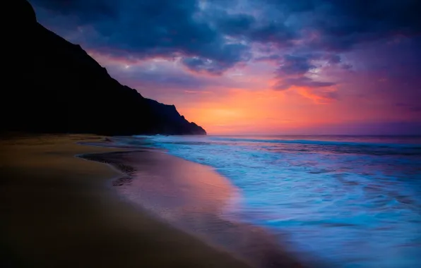 Sea, wave, beach, the sky