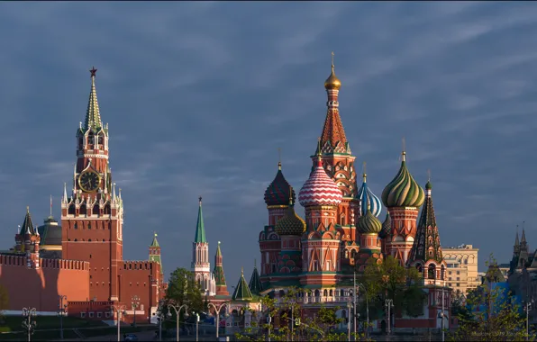 Picture Moscow, The Kremlin, St. Basil's Cathedral, Russia, Red square, Spasskaya tower