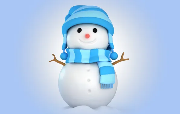 Picture winter, snow, snowman, christmas, new year, winter, snow, cute