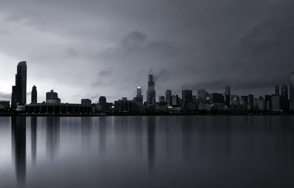 Fog, building, skyscrapers, America, Chicago, Chicago, USA, skyscrapers