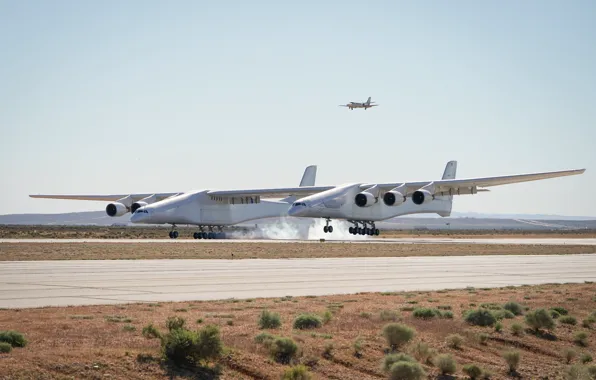 Picture Smoke, Landing, WFP, Stratolaunch, Stratolaunch Model 351, Stratolaunch Systems, The aircraft carrier