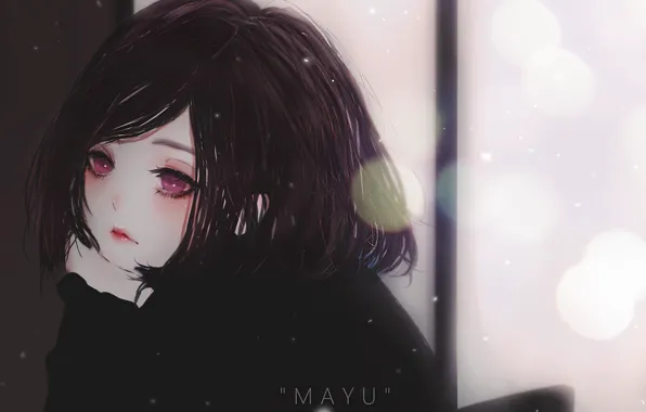 Girl, bokeh, Mayu, by KyrieMeii02