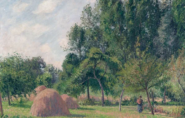 Picture landscape, picture, Camille Pissarro, Stack. Morning. Eragny