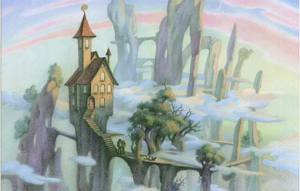 Road, house, infinity, Oleg Mayorov