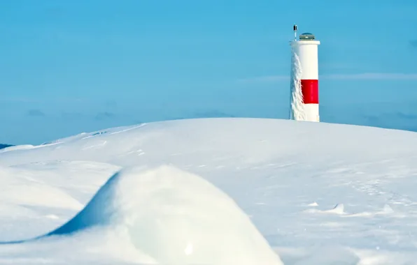 Winter, snow, lighthouse
