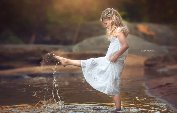 Picture nature, river, girl