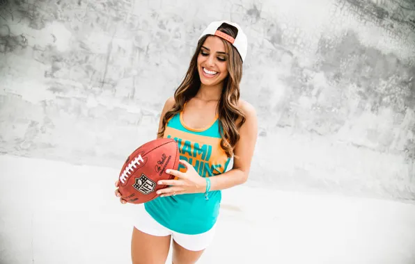 Picture summer, look, girl, smile, sport, hair, the ball, cap