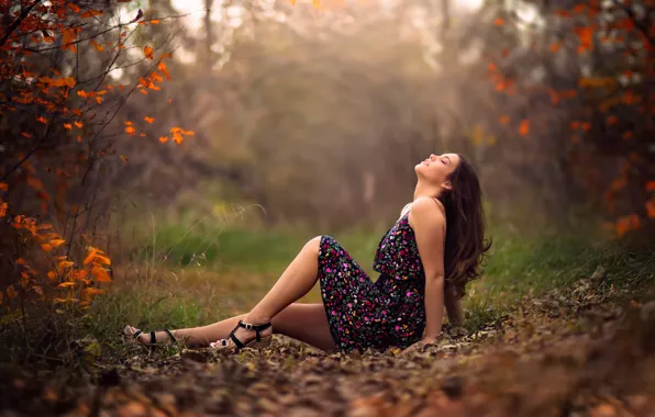 Autumn, dress, legs, Emma