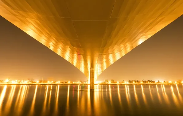 Picture night, bridge, river