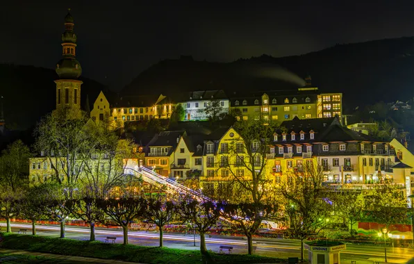 Picture night, the city, photo, road, home, Germany, Cochem