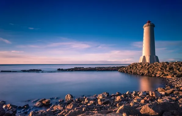Sea, landscape, lighthouse