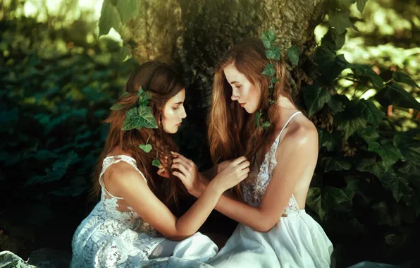 Picture nature, girls, hair, dress, face