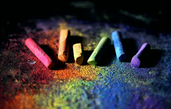 Color, light, the dark background, bright, colored, shadows, colorful, different
