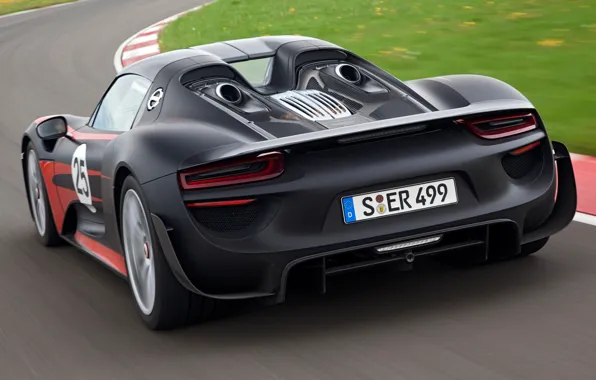 Picture background, Prototype, Porsche, Porsche, rear view, Spyder, 918, racing track