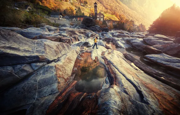 Picture nature, river, stones