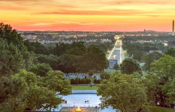 VA, USA, USA, Sunrise, Virginia, Arlington National Cemetery, Sunrise, Arlington National Cemetery