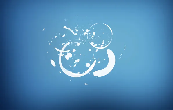 Creative, abstract, art, white, minimalism, blue, smile
