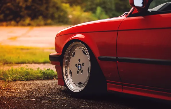 Red, BMW, BMW, red, disk, E30, The 3 series
