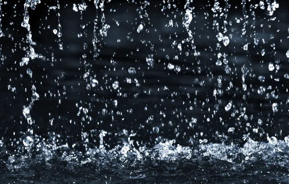 Water, drops, Rain