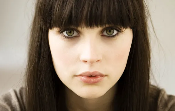 Girl, green eyes, lips, look, actress, Felicity Jones