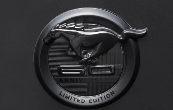 Ford, logo, Ford, emblem, logo, grey background, Brazil, Ford Mustang GT