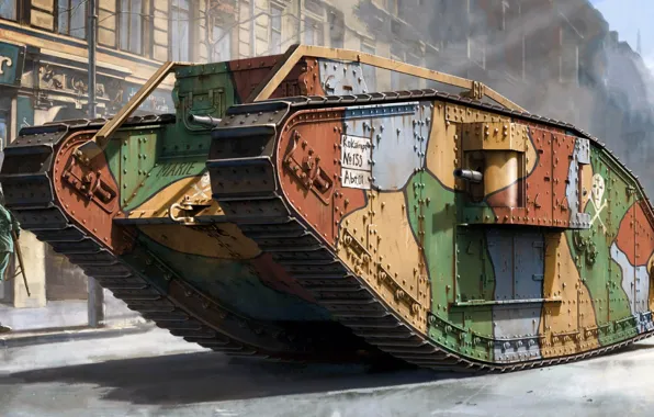 Male, Mk IV, male, British heavy tank, Mark IV, captured by the Germans