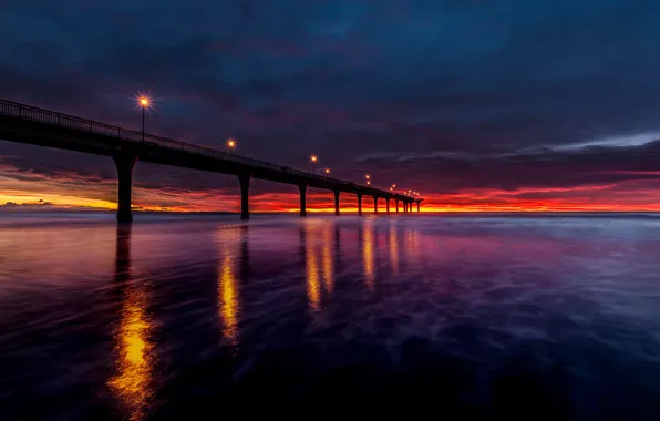 Picture the sky, water, sunrise, color, New Zealand, lights, pierce, Bay