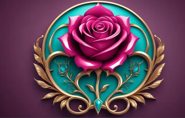 Background, rose, emblem