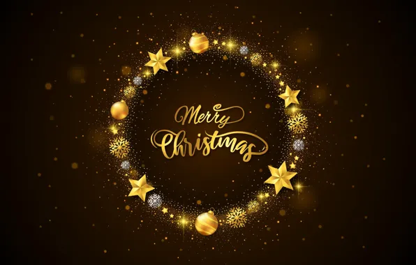 Picture decoration, gold, Christmas, New year, golden, christmas, new year, happy