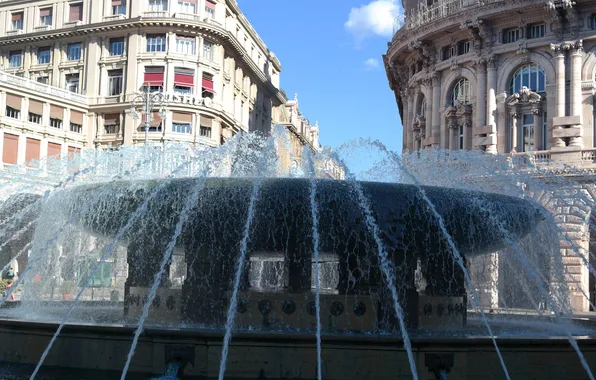 Squirt, Italy, fountain, Genoa, the Piazza