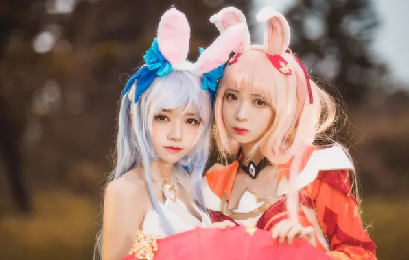 Pose, model, Asian, beauty, Bunny, ears, model, beauty