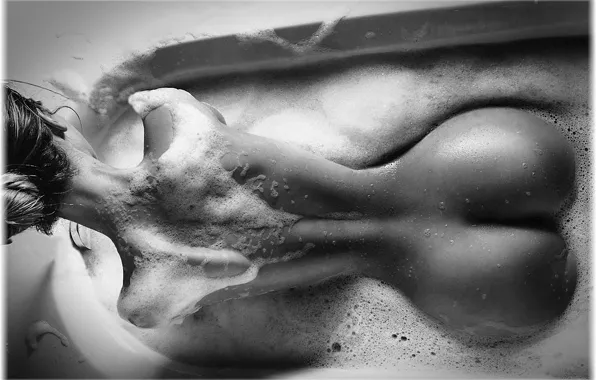 Figure, black and white, waist, the