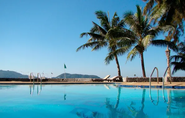 Picture beach, landscape, palm trees, the ocean