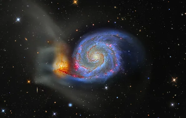 Picture galaxy, The Dogs Of War, M 51, Whirlpool, in the constellation