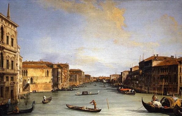 Picture Venice, the urban landscape, Canaletto, Canaletto, Giovanni Antonio Canal, View of the Grand Canal