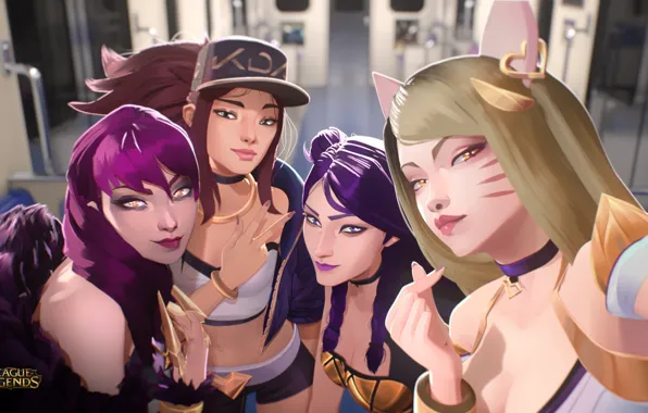 Girls, art, League of Legends