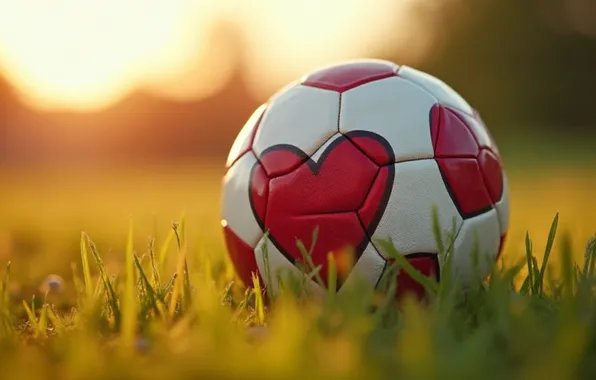 Grass, light, love, holiday, glade, heart, the ball, heart