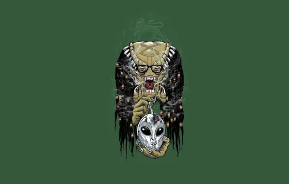 Smoke, predator, stranger, glasses, alien, predator