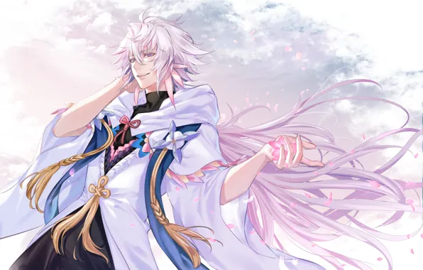 Flower, petals, male, Merlin, Fate / Grand Order