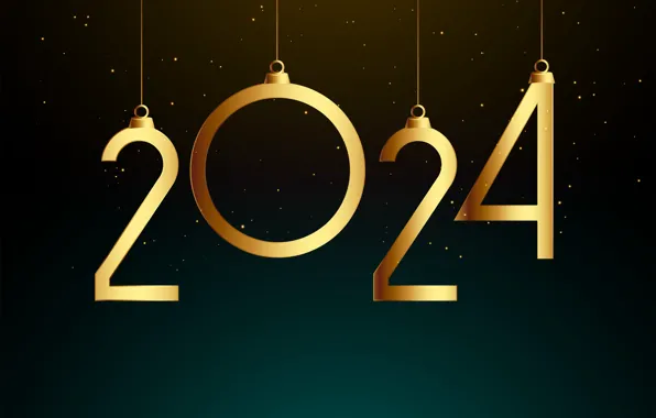 Figures, New year, date, composition, 2024, New Year 2024